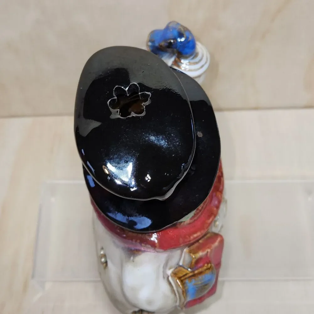 Kirkland's Potter's Garden Ceramic Snowman Candle Holder Tea Light